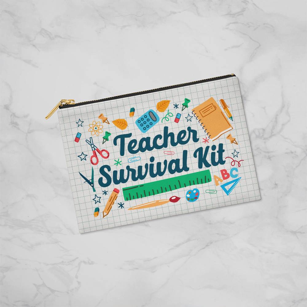 Teacher Survival Kit Small Zippered Pouch - Kim’s Signature Beauty & Accessories    