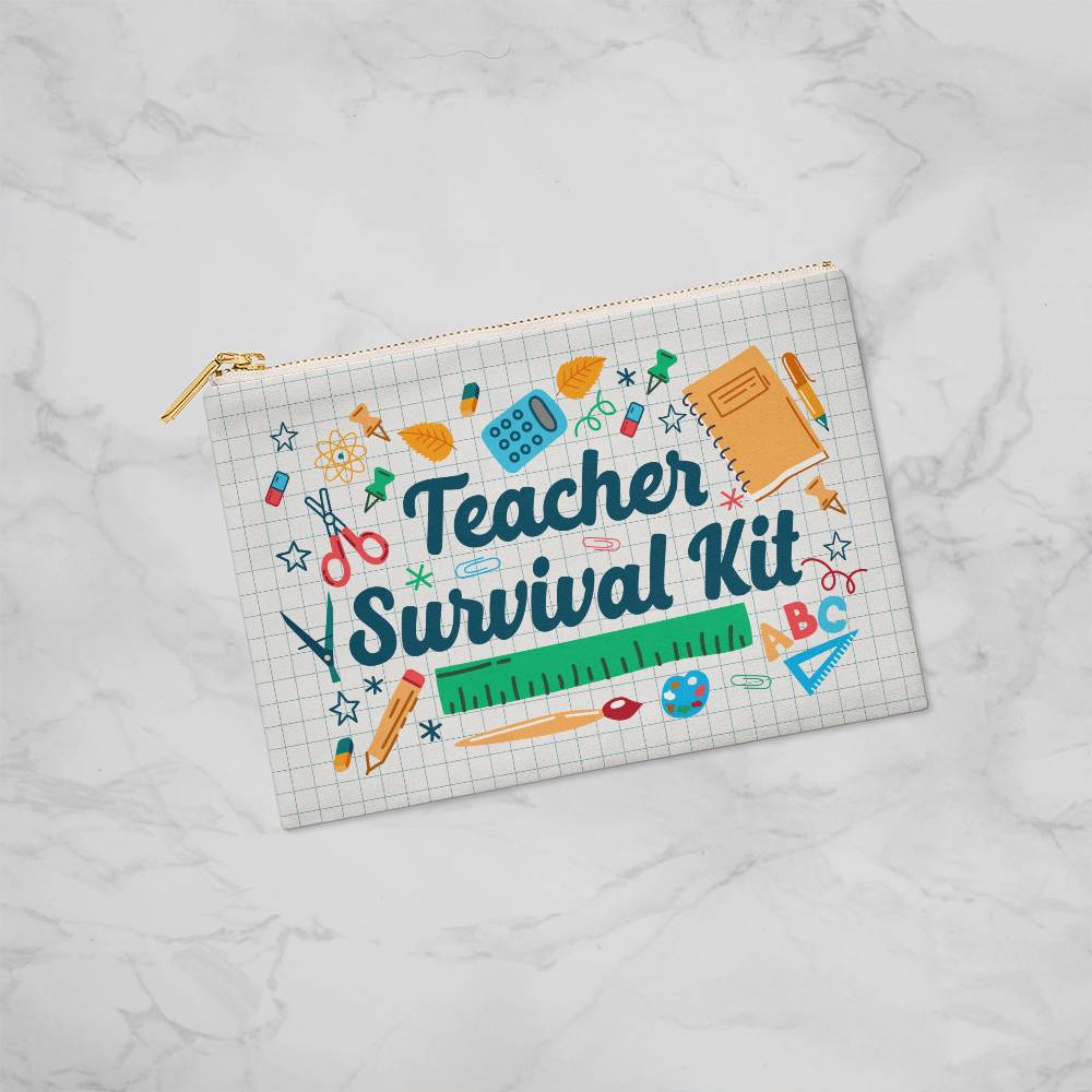 Teacher Survival Kit Small Zippered Pouch - Kim’s Signature Beauty & Accessories    