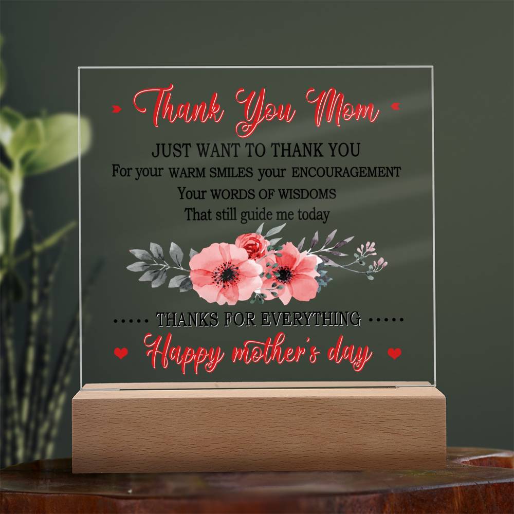 Thank You Mom! Acrylic Night Light - Kim’s Signature Beauty & Accessories    