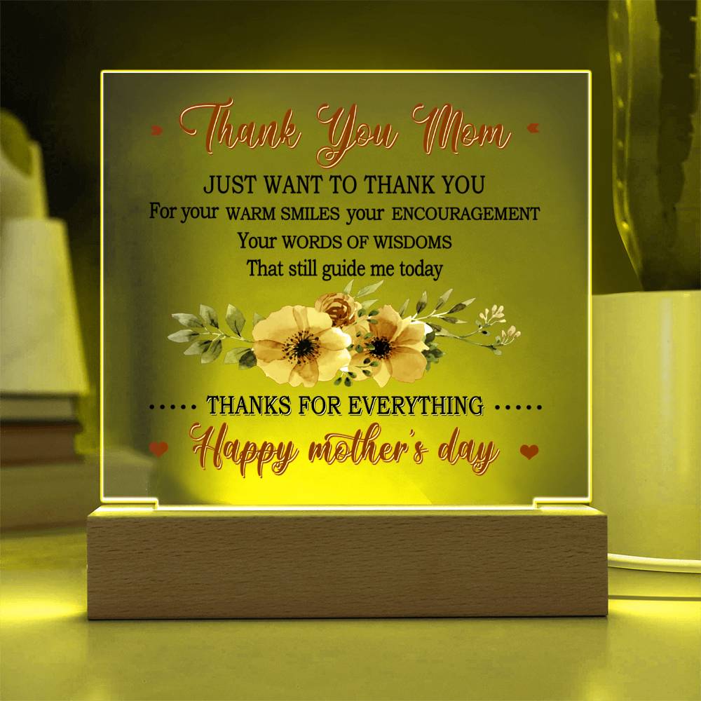 Thank You Mom! Acrylic Night Light - Kim’s Signature Beauty & Accessories    