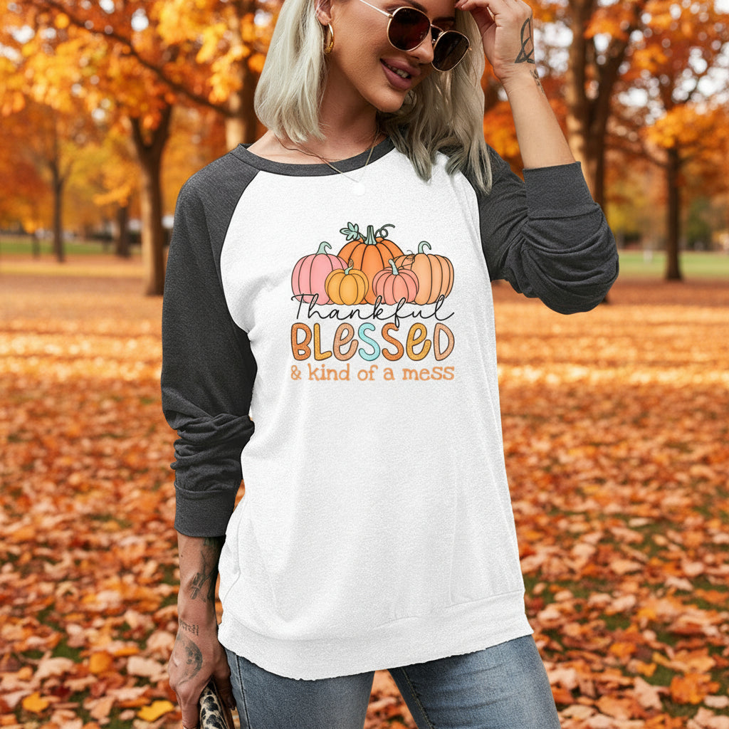 Thankful, Blessed Long Sleeve Tee - Kim’s Signature Beauty & Accessories    