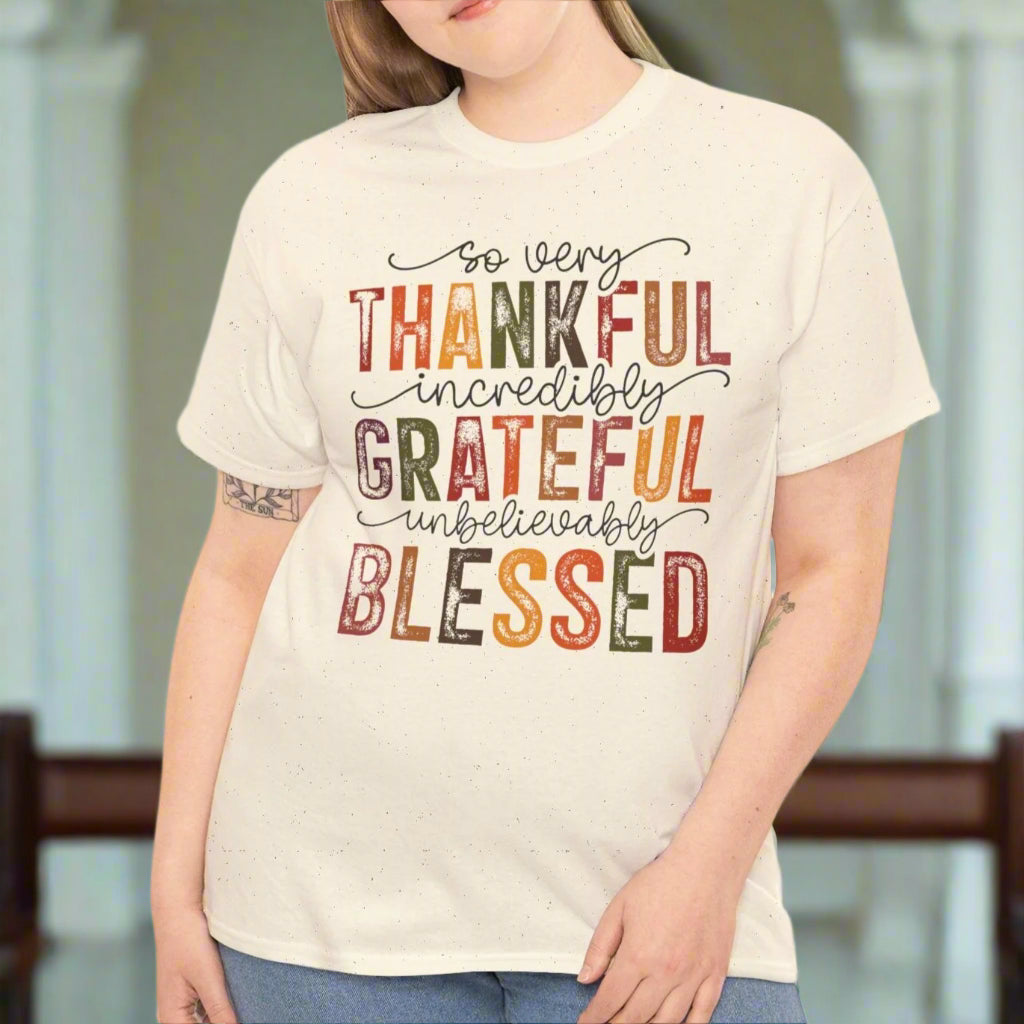 Thankful Grateful & Blessed Christian T-Shirt - Kim’s Signature Beauty & Accessories