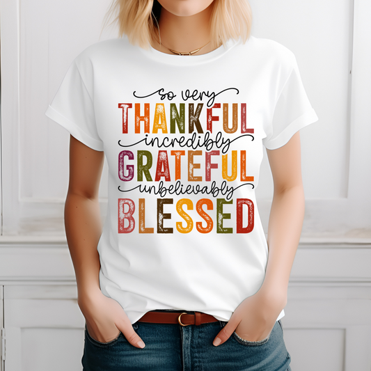 Thankful Grateful & Blessed Christian T-Shirt - Kim’s Signature Beauty & Accessories