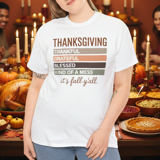 Thanksgiving Thankful Grateful Blessed T-Shirt – It’s Fall Y’all Tee - Kim’s Signature Beauty & Accessories    