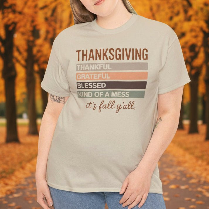 Thanksgiving Thankful Grateful Blessed T-Shirt – It’s Fall Y’all Tee - Kim’s Signature Beauty & Accessories    