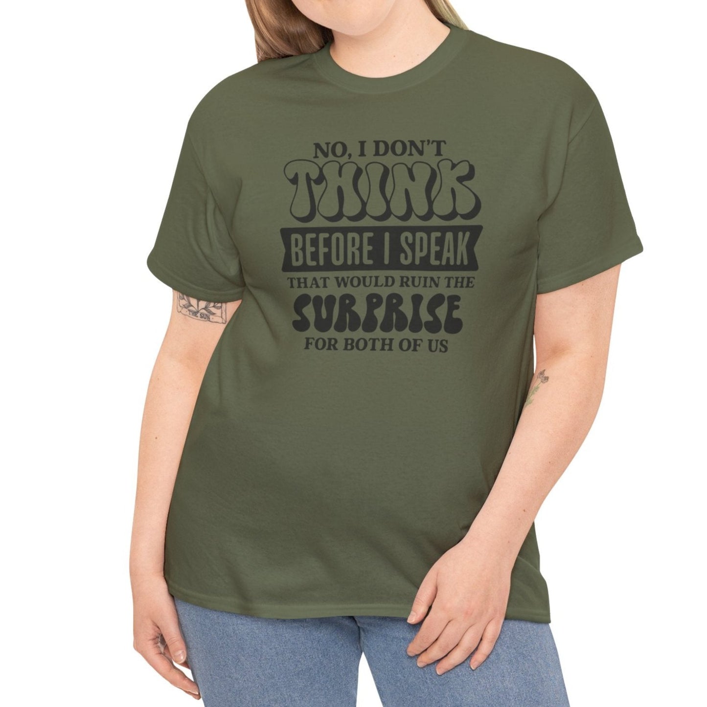 Think before I speak Cotton Tee - Kim’s Signature Beauty & Accessories    