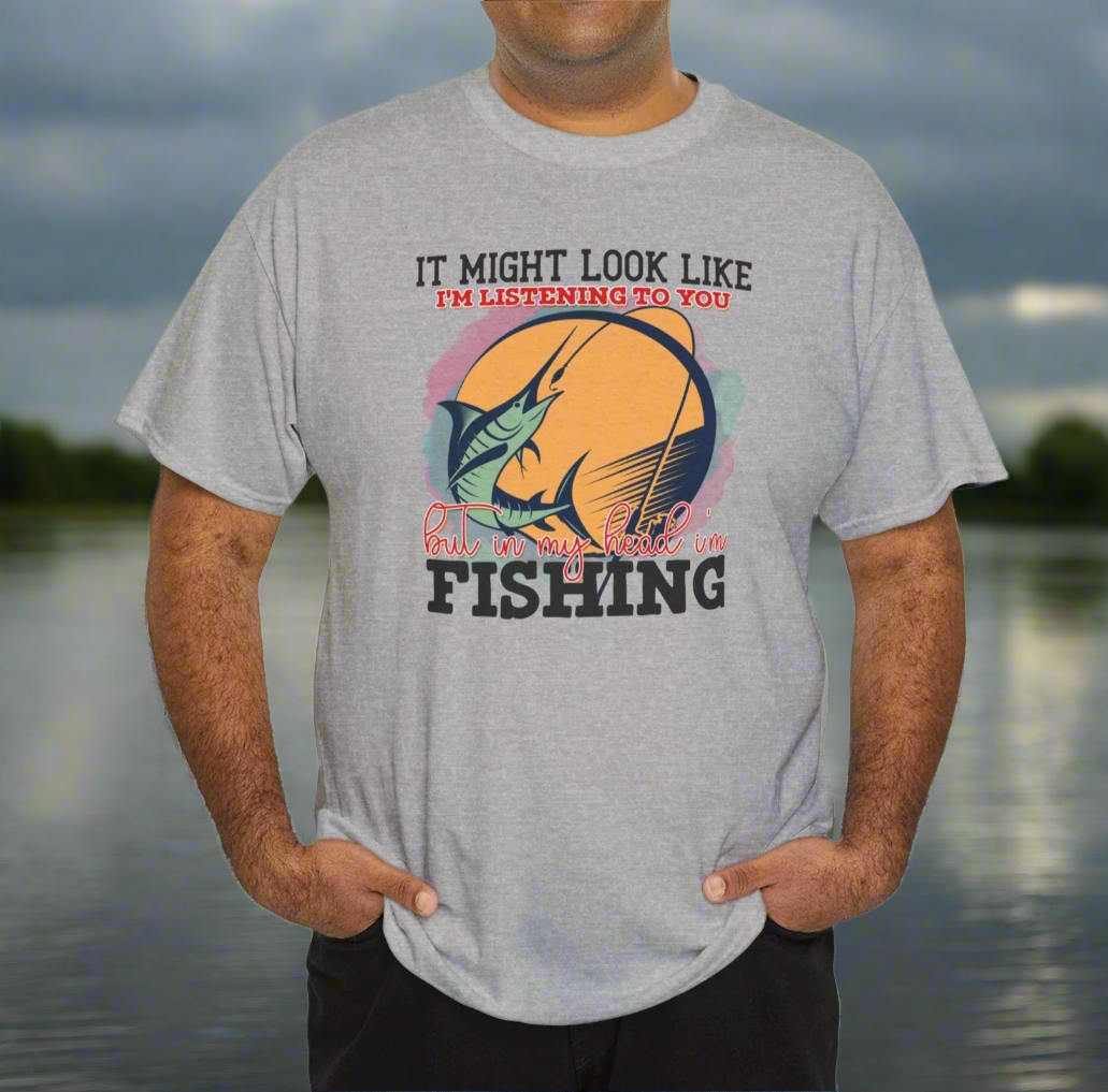 Thinking about Fishing Cotton Tee - Kim’s Signature Beauty & Accessories    