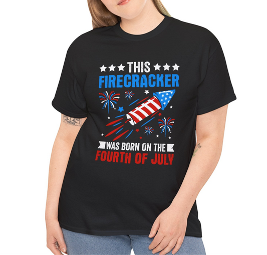 This Firecracker was Born on the Fourth of July Tee, - Kim’s Signature Beauty & Accessories    