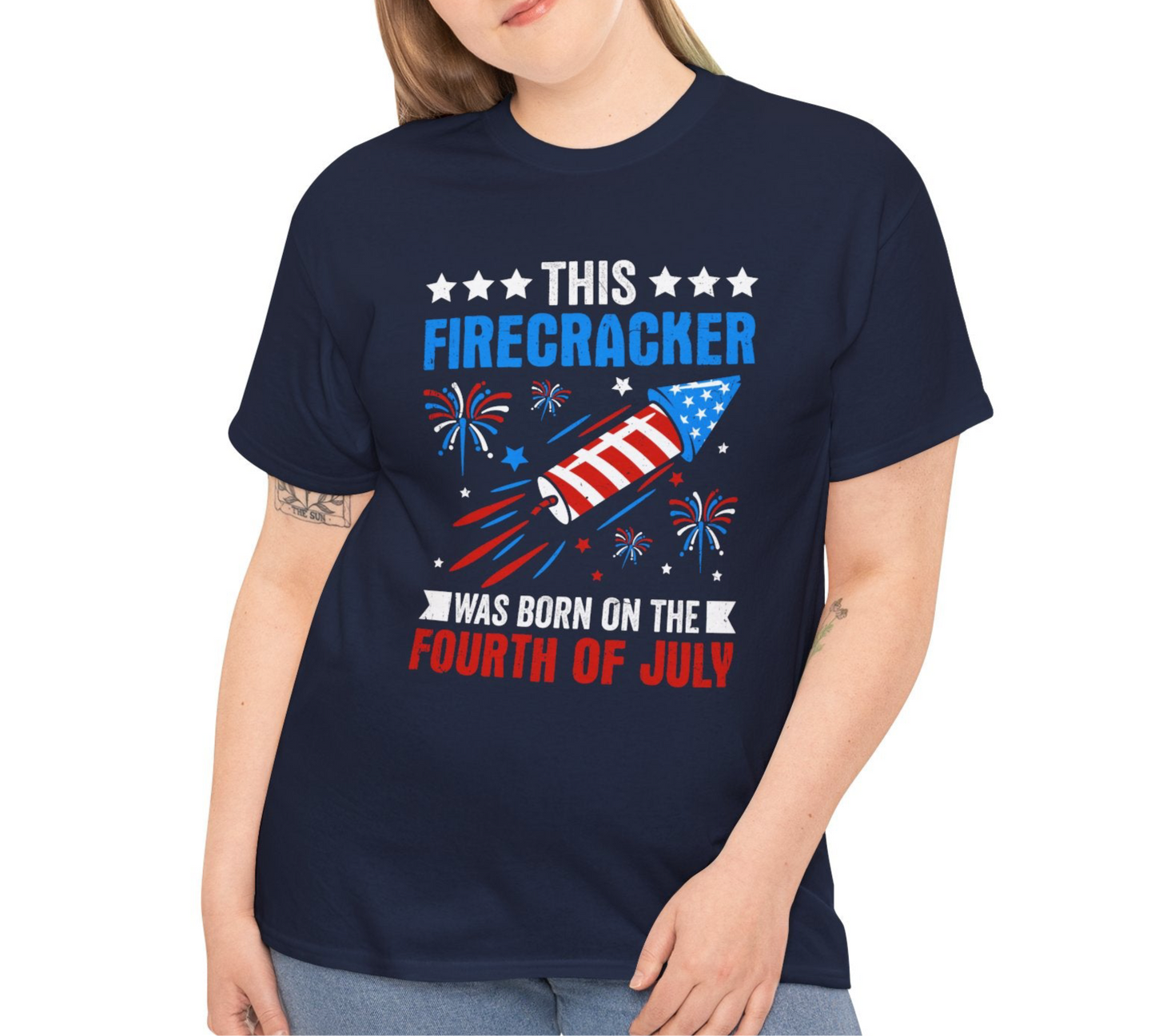 This Firecracker was Born on the Fourth of July Tee, - Kim’s Signature Beauty & Accessories    