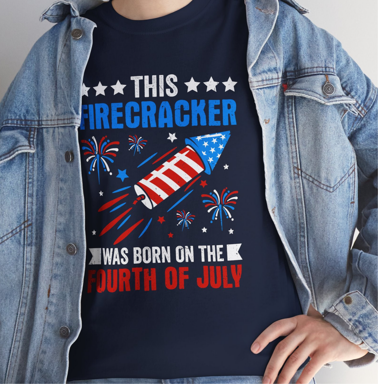 This Firecracker was Born on the Fourth of July Tee, - Kim’s Signature Beauty & Accessories    