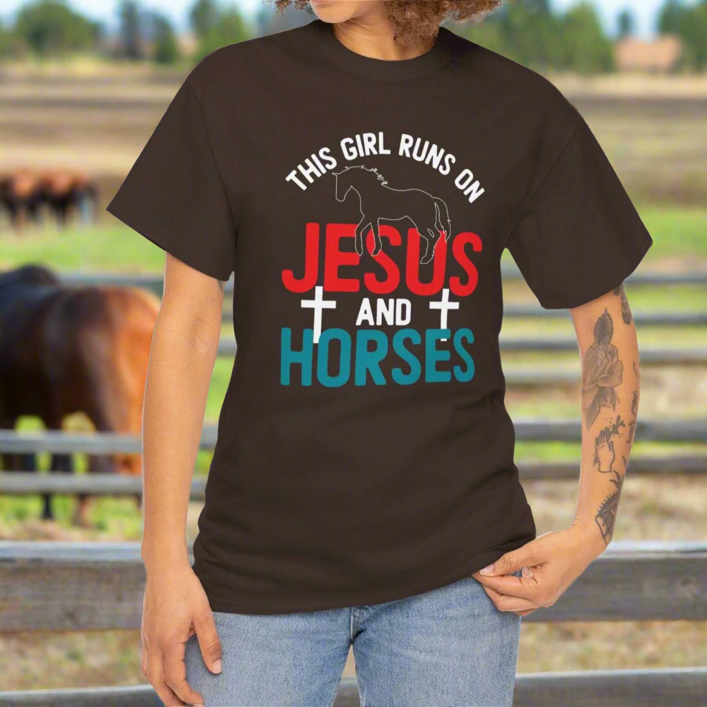 This Girl Runs on Jesus & Horses Tee - Kim’s Signature Beauty & Accessories