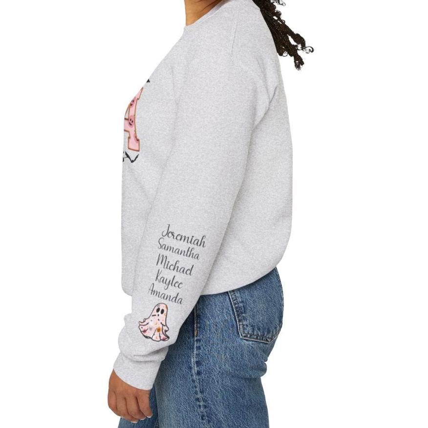 This Mama Loves Her Boos" Halloween Sweatshirt – Personalized Ghost Sleeve - Kim’s Signature Beauty & Accessories    