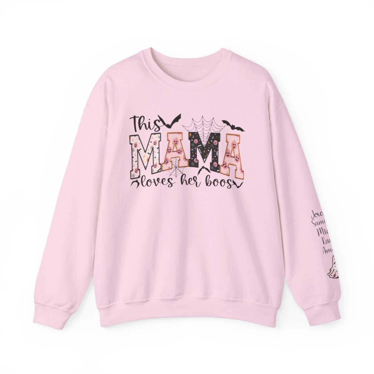 This Mama Loves Her Boos" Halloween Sweatshirt – Personalized Ghost Sleeve - Kim’s Signature Beauty & Accessories    