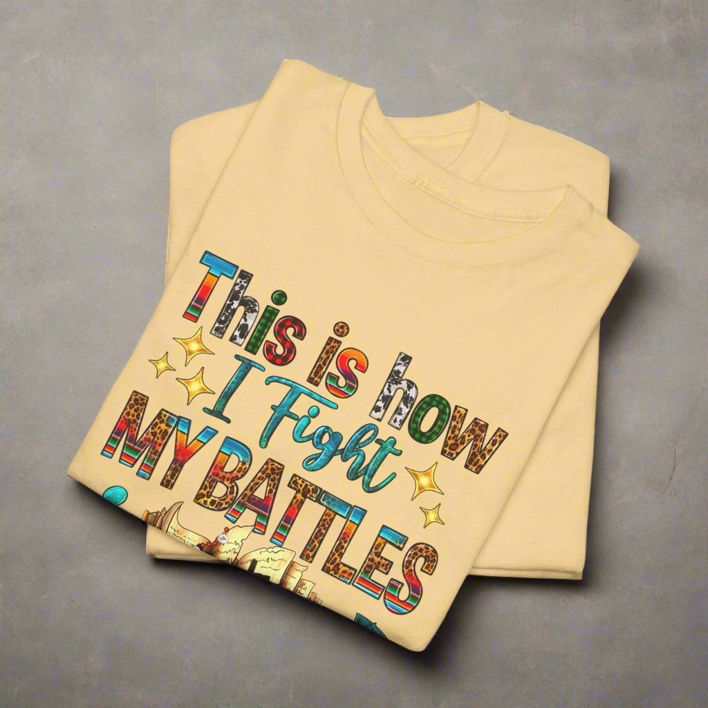 This is How I Fight My Battles Cross Tee - Kim’s Signature Beauty & Accessories    