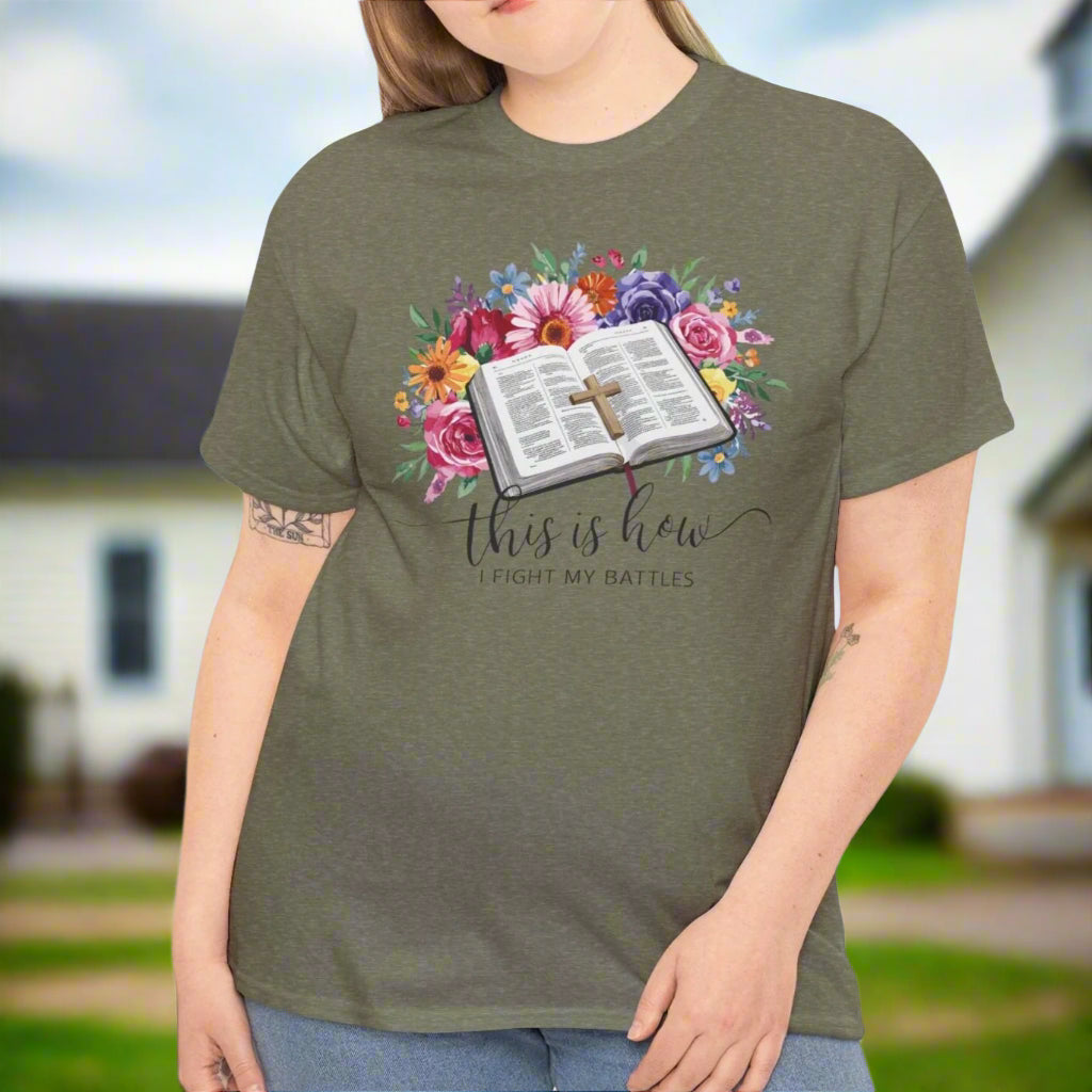 This is How I Fight My Battles Floral Tee - Kim’s Signature Beauty & Accessories    