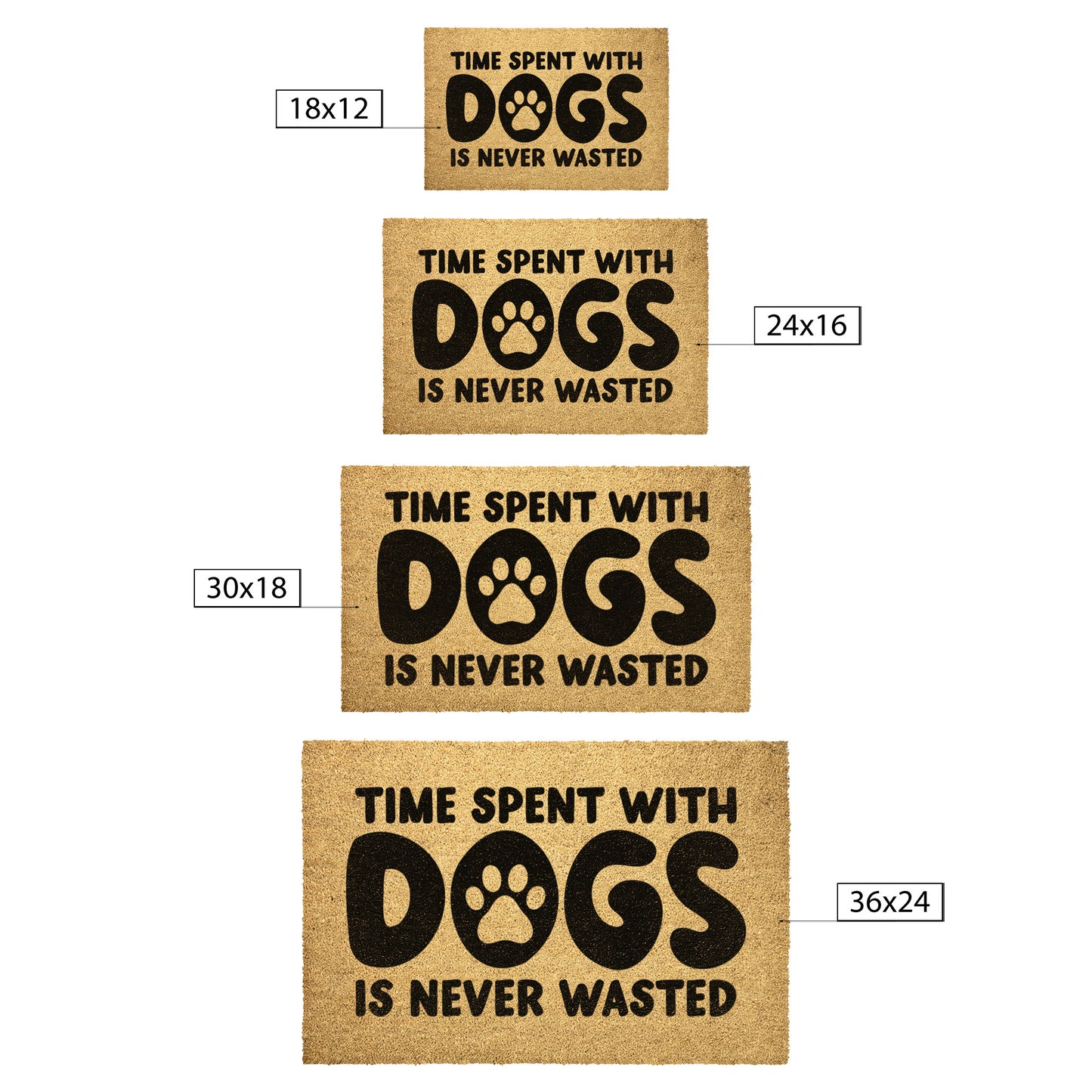 Time Spent With Dogs | Door Mat - Kim’s Signature Beauty & Accessories    