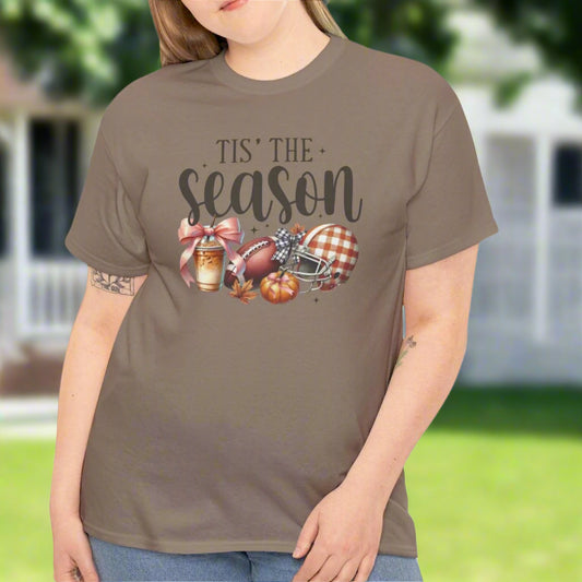 Tis' The Season Fall Football and Coffee T-Shirt - Kim’s Signature Beauty & Accessories    