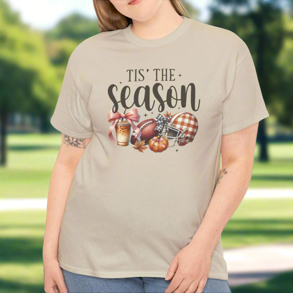 Tis' The Season Fall Football and Coffee T-Shirt - Kim’s Signature Beauty & Accessories    