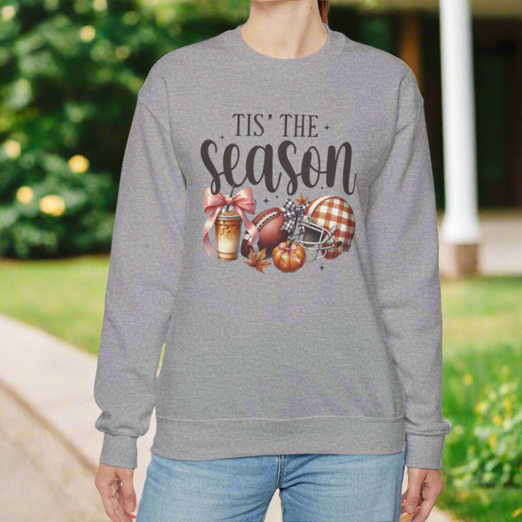 Tis the Season Fall & Football Crewneck Sweatshirt - Kim’s Signature Beauty & Accessories    