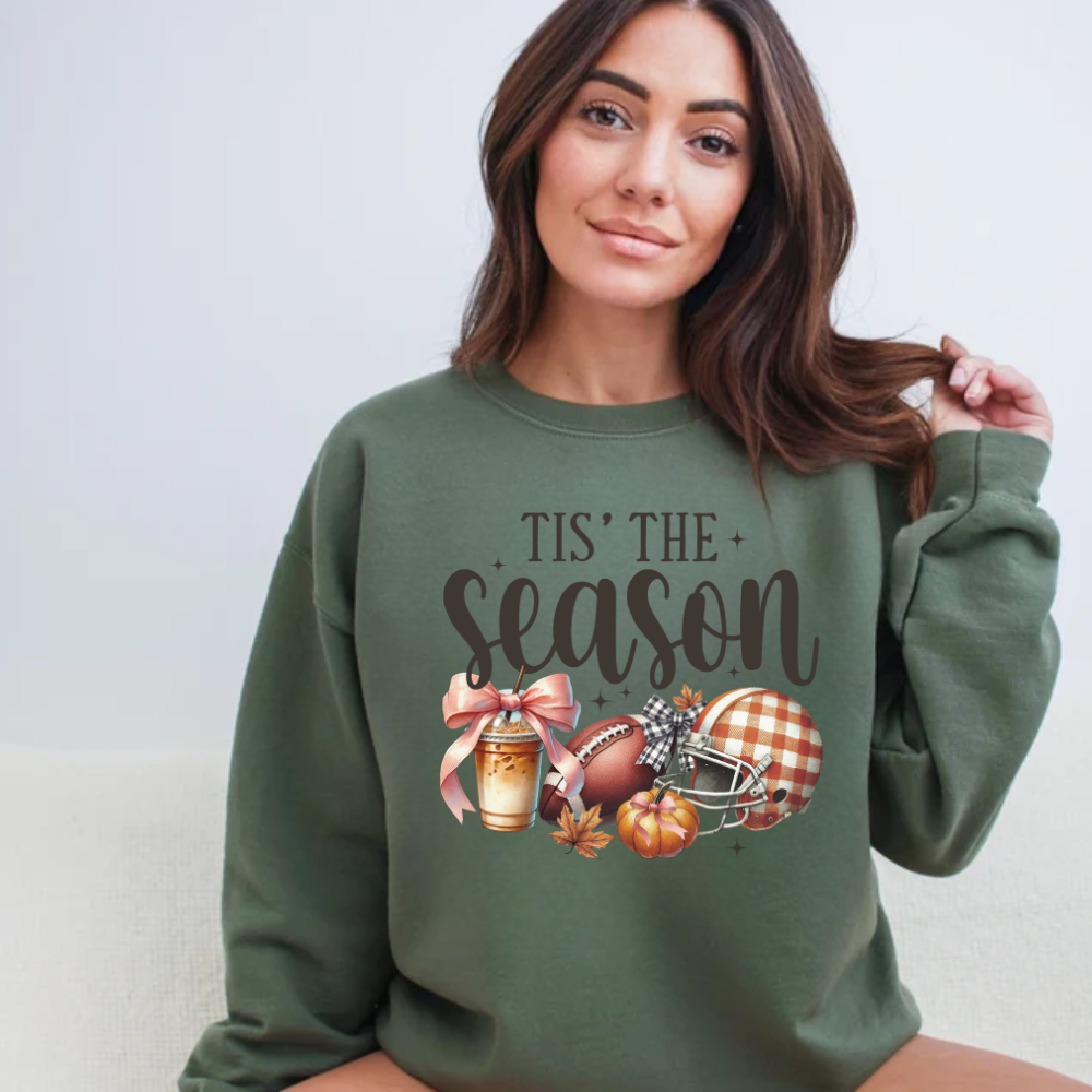Tis the Season Fall & Football Crewneck Sweatshirt - Kim’s Signature Beauty & Accessories    