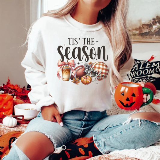 Tis the Season Fall & Football Crewneck Sweatshirt - Kim’s Signature Beauty & Accessories    