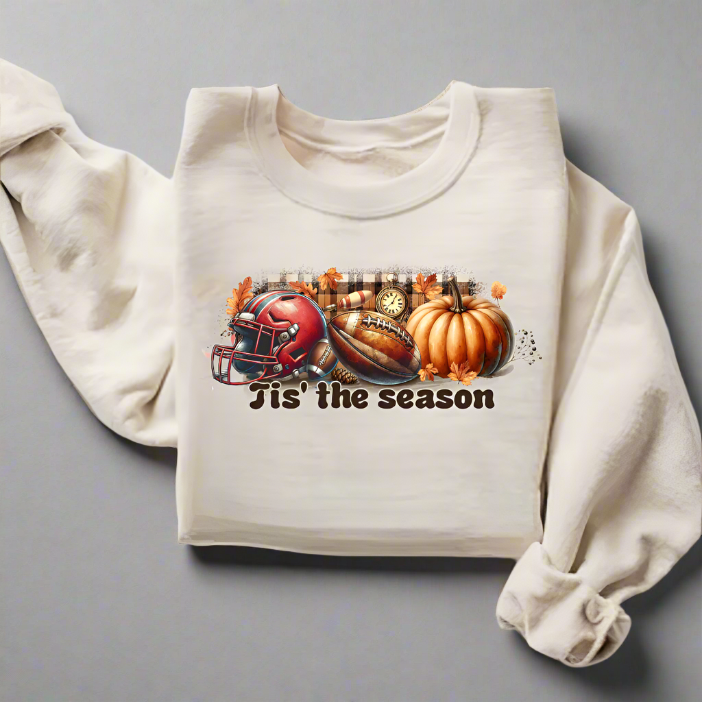 Tis the Season Football & Pumpkin Tee or  Sweatshirt - Kim’s Signature Beauty & Accessories    