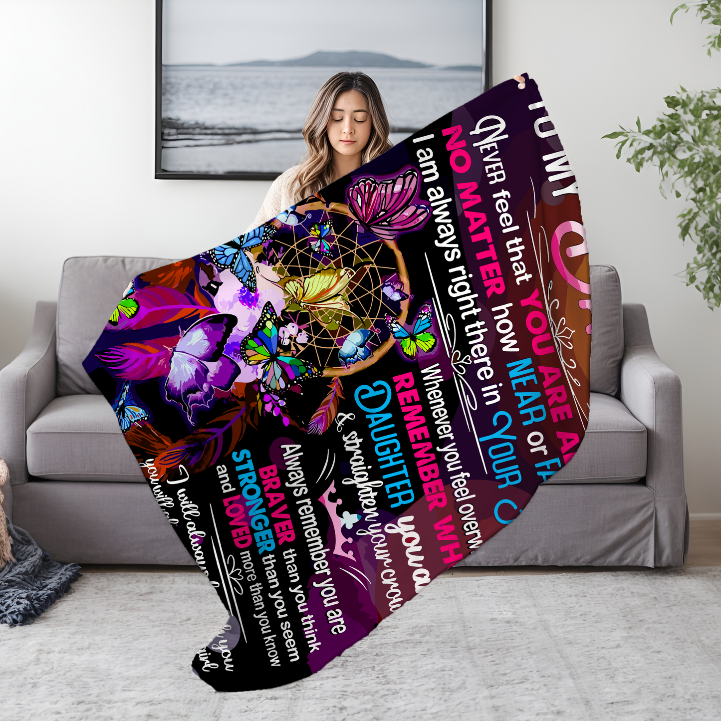 To Daughter, Never Alone, Love Mom Blanket - Kim’s Signature Beauty & Accessories    