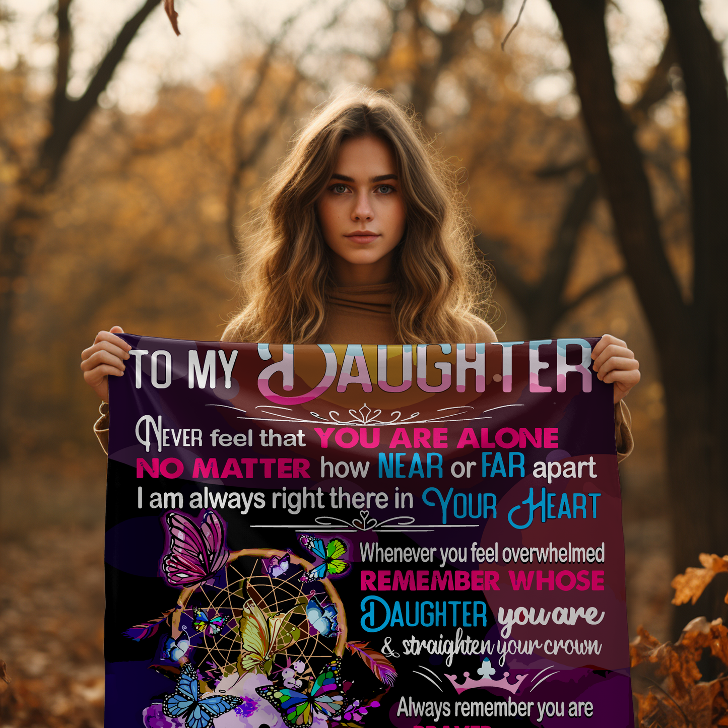 To Daughter, Never Alone, Love Mom Blanket - Kim’s Signature Beauty & Accessories    