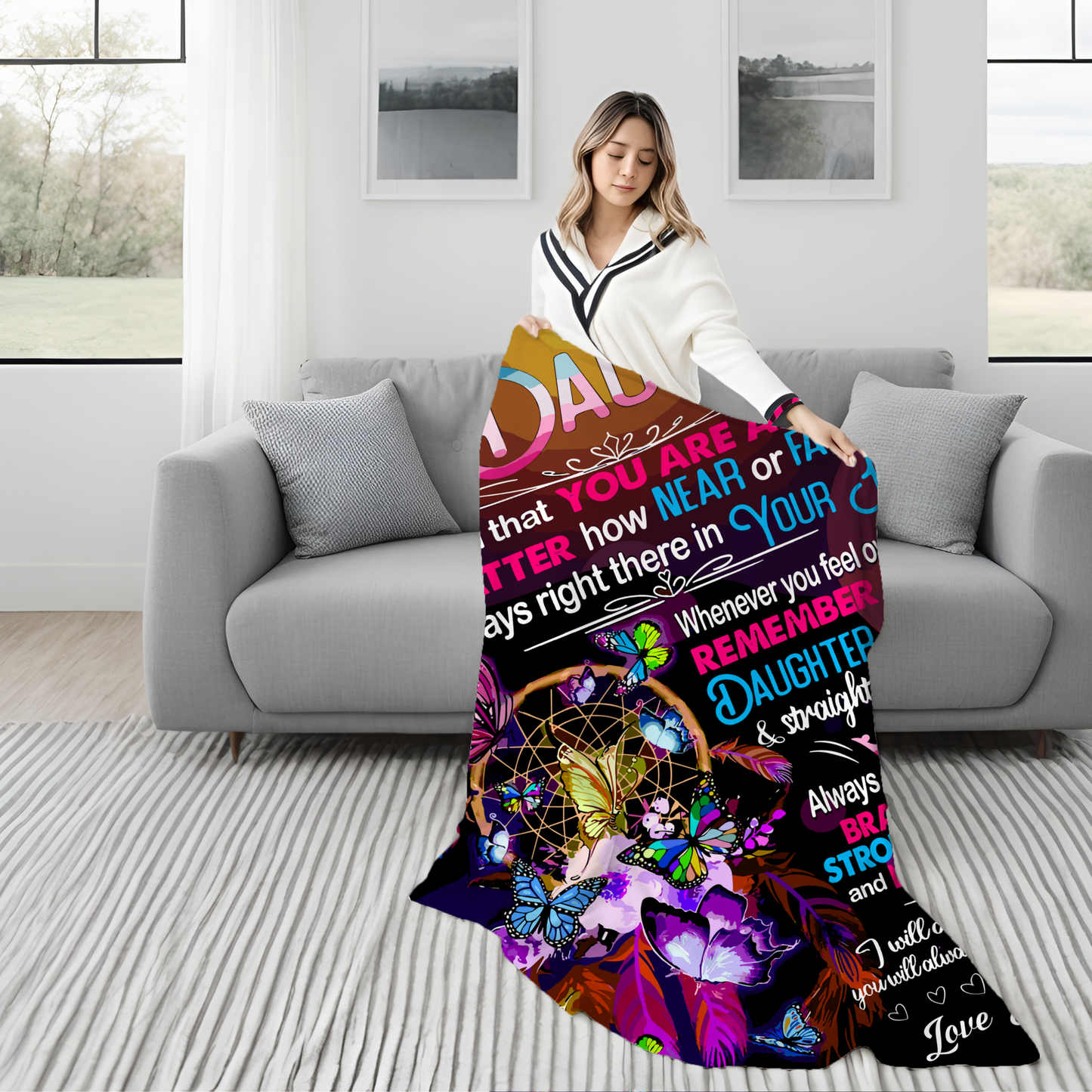 To Daughter, Never Alone, Love Mom Blanket - Kim’s Signature Beauty & Accessories    