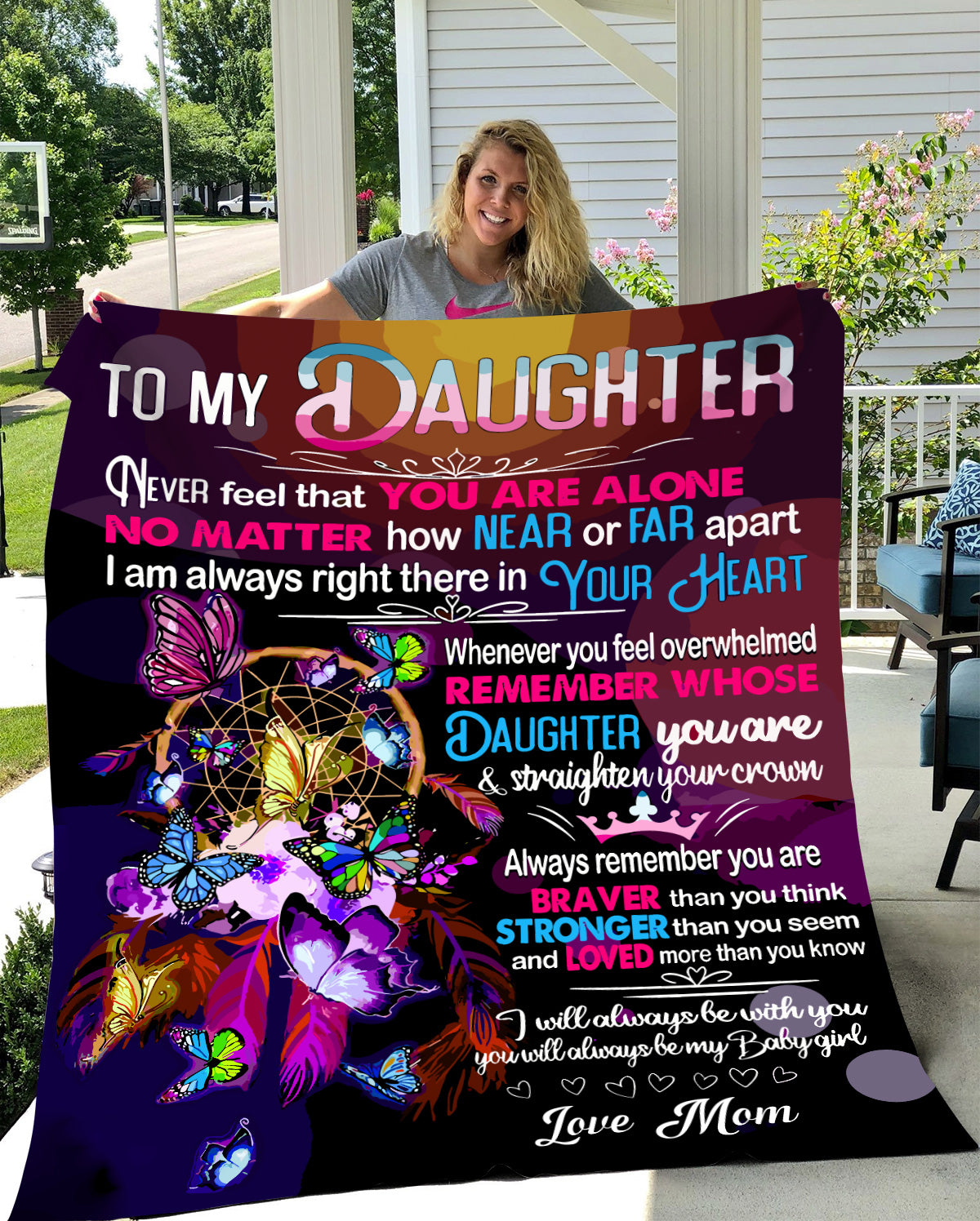 To Daughter, Never Alone, Love Mom Blanket - Kim’s Signature Beauty & Accessories    