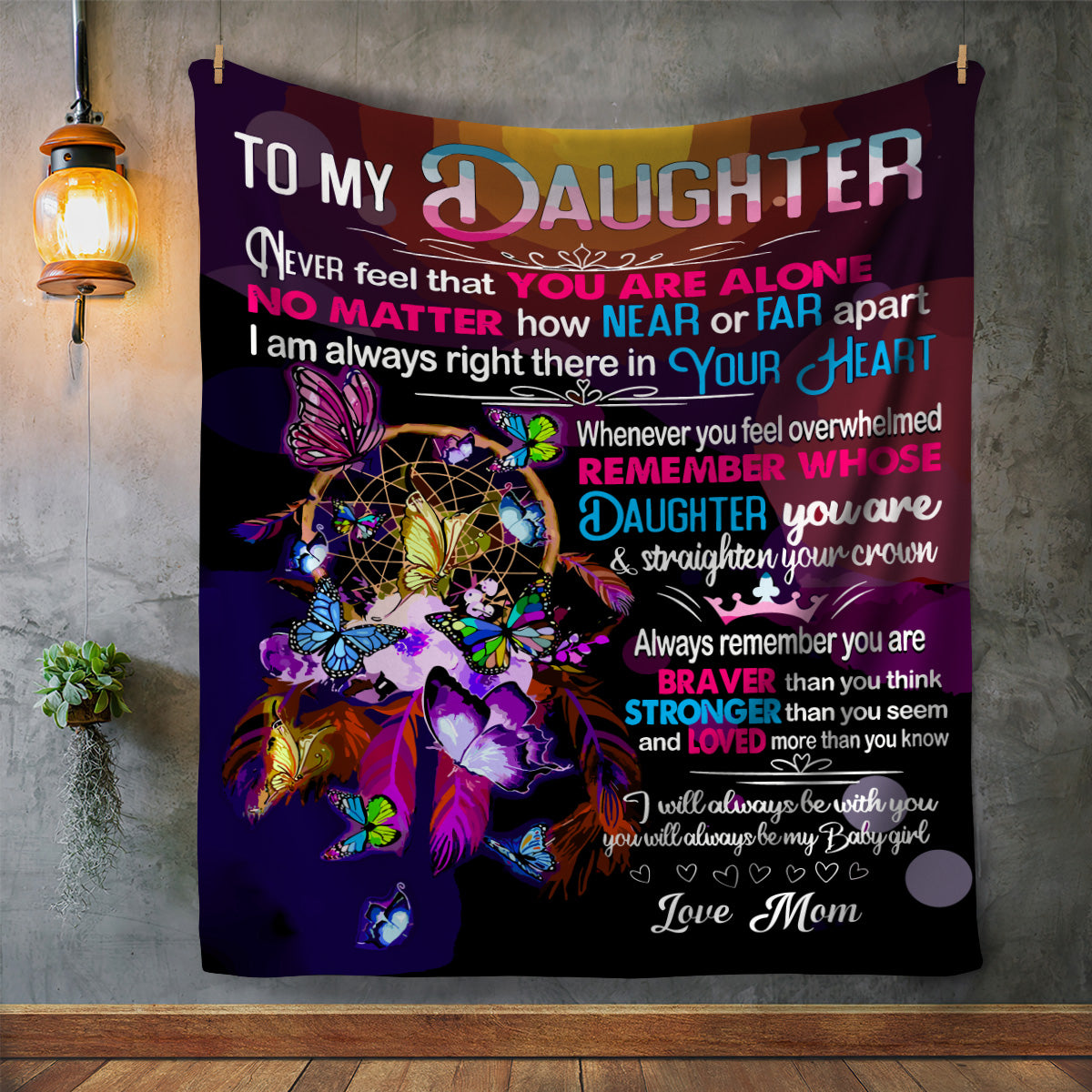 To Daughter, Never Alone, Love Mom Blanket - Kim’s Signature Beauty & Accessories    