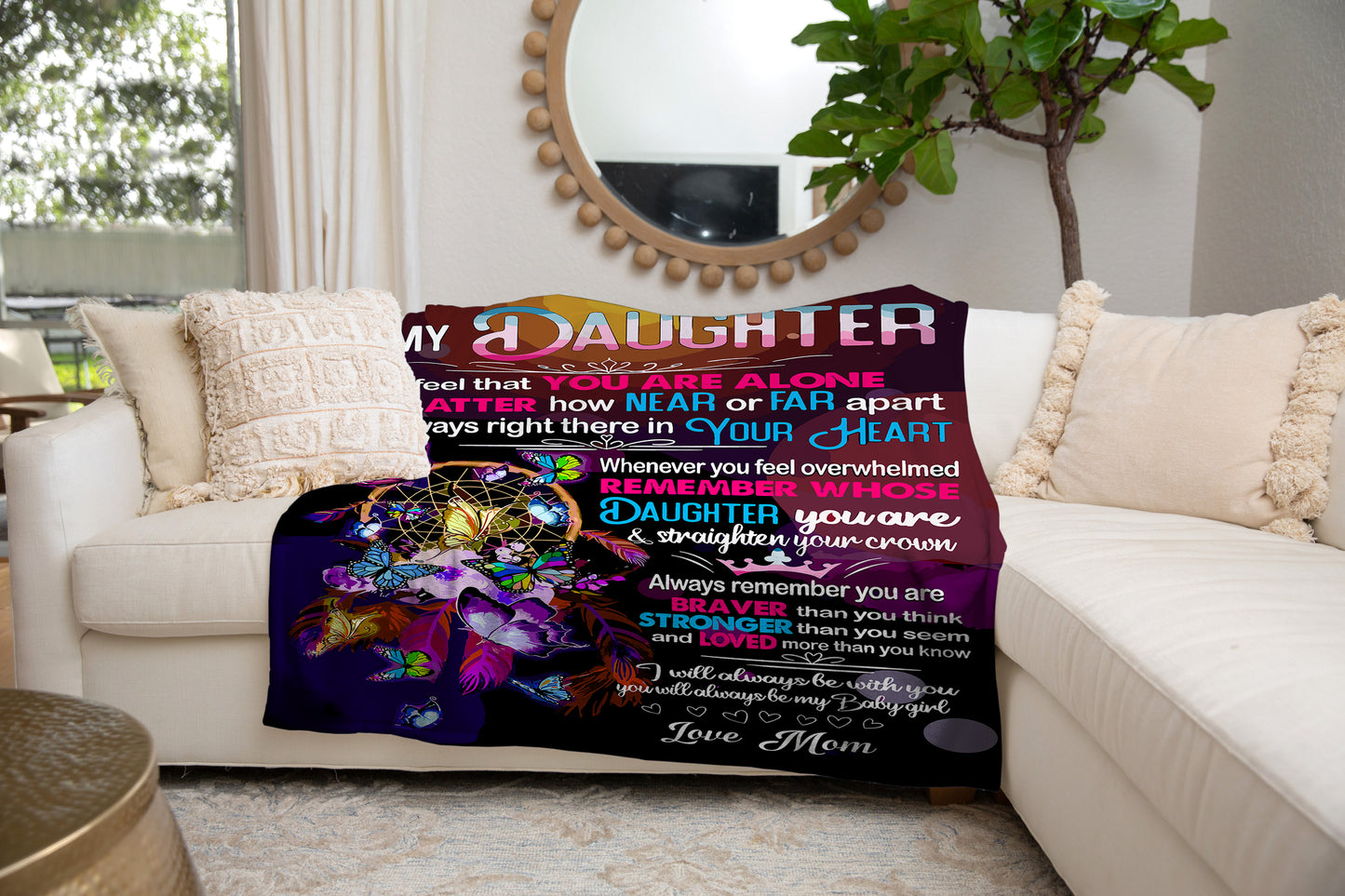 To Daughter, Never Alone, Love Mom Blanket - Kim’s Signature Beauty & Accessories    