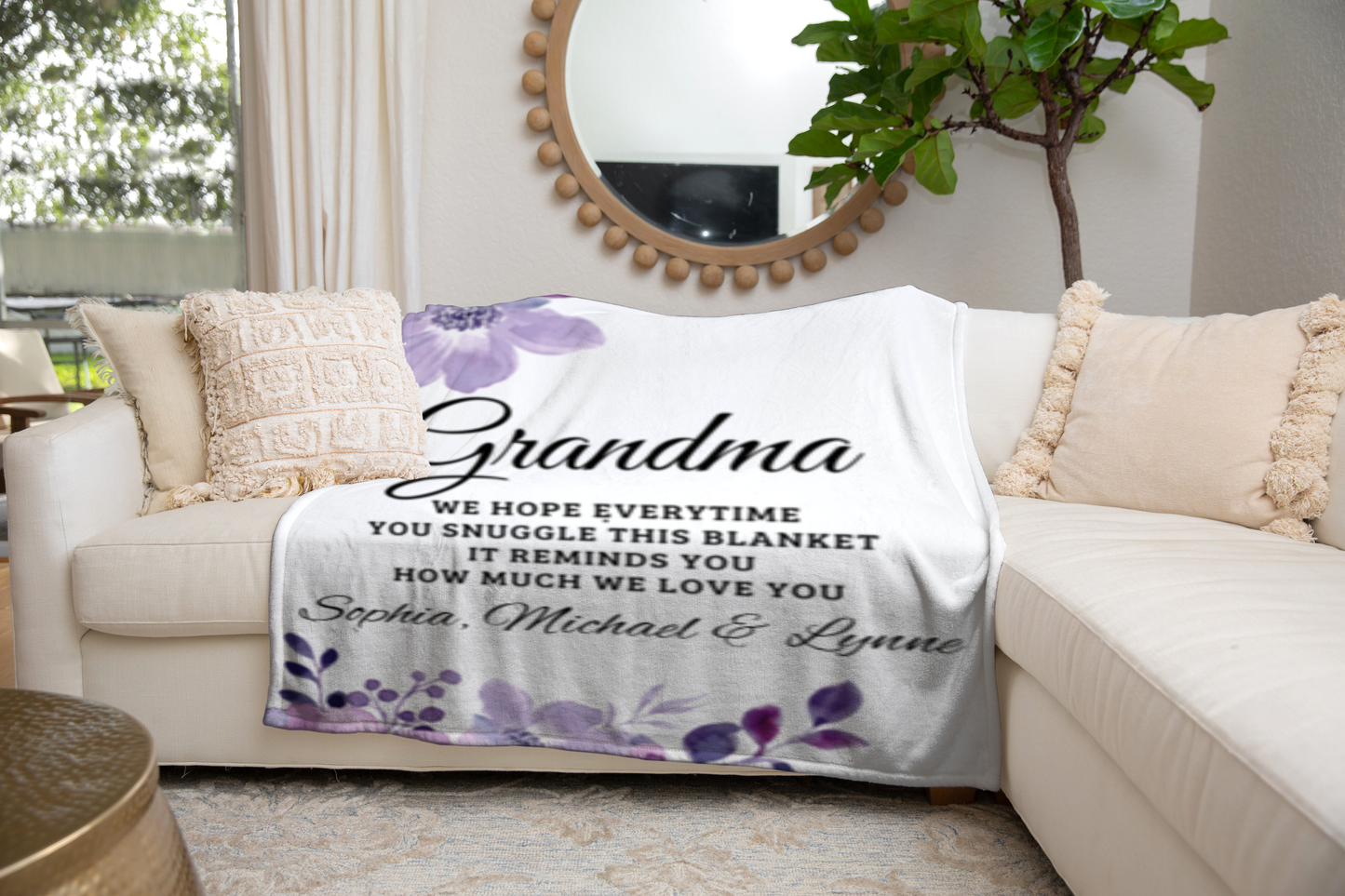 To Grandma, Personalized Fleece Blanket - Kim’s Signature Beauty & Accessories    