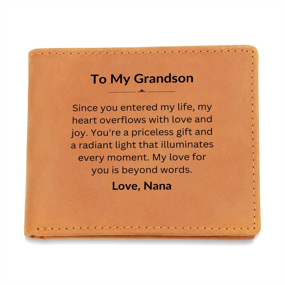 To Grandson, Love Nana Leather Wallet - Kim’s Signature Beauty & Accessories    