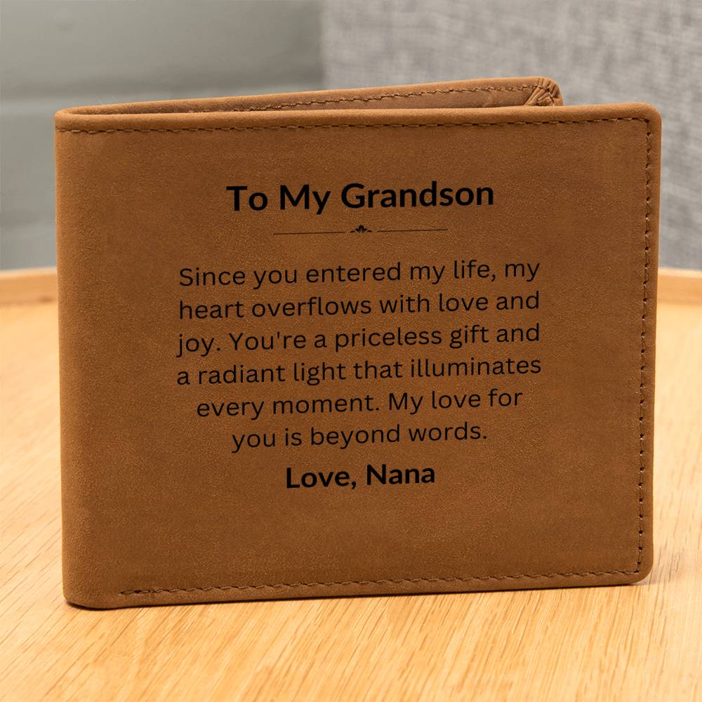To Grandson, Love Nana Leather Wallet - Kim’s Signature Beauty & Accessories    