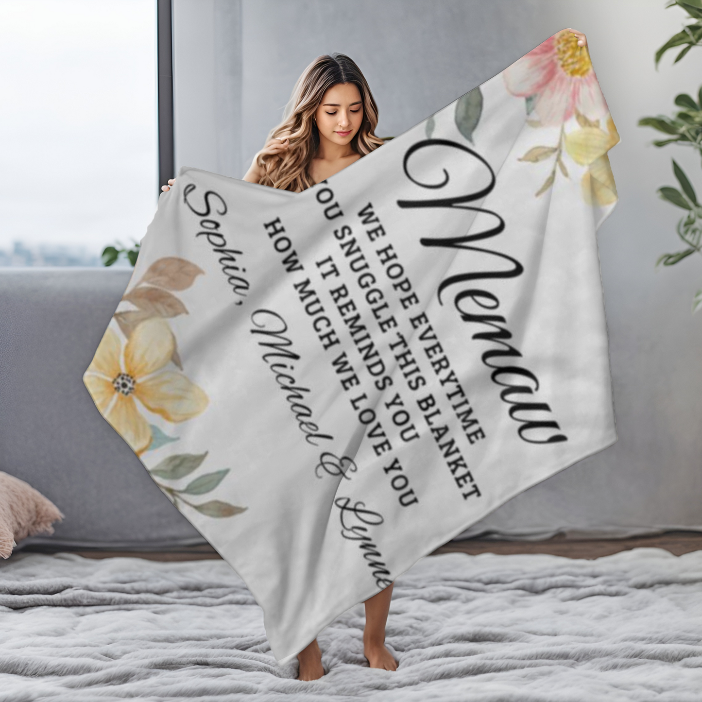 To Memaw, Personalized Fleece Blanket - 60x80 - Kim’s Signature Beauty & Accessories    