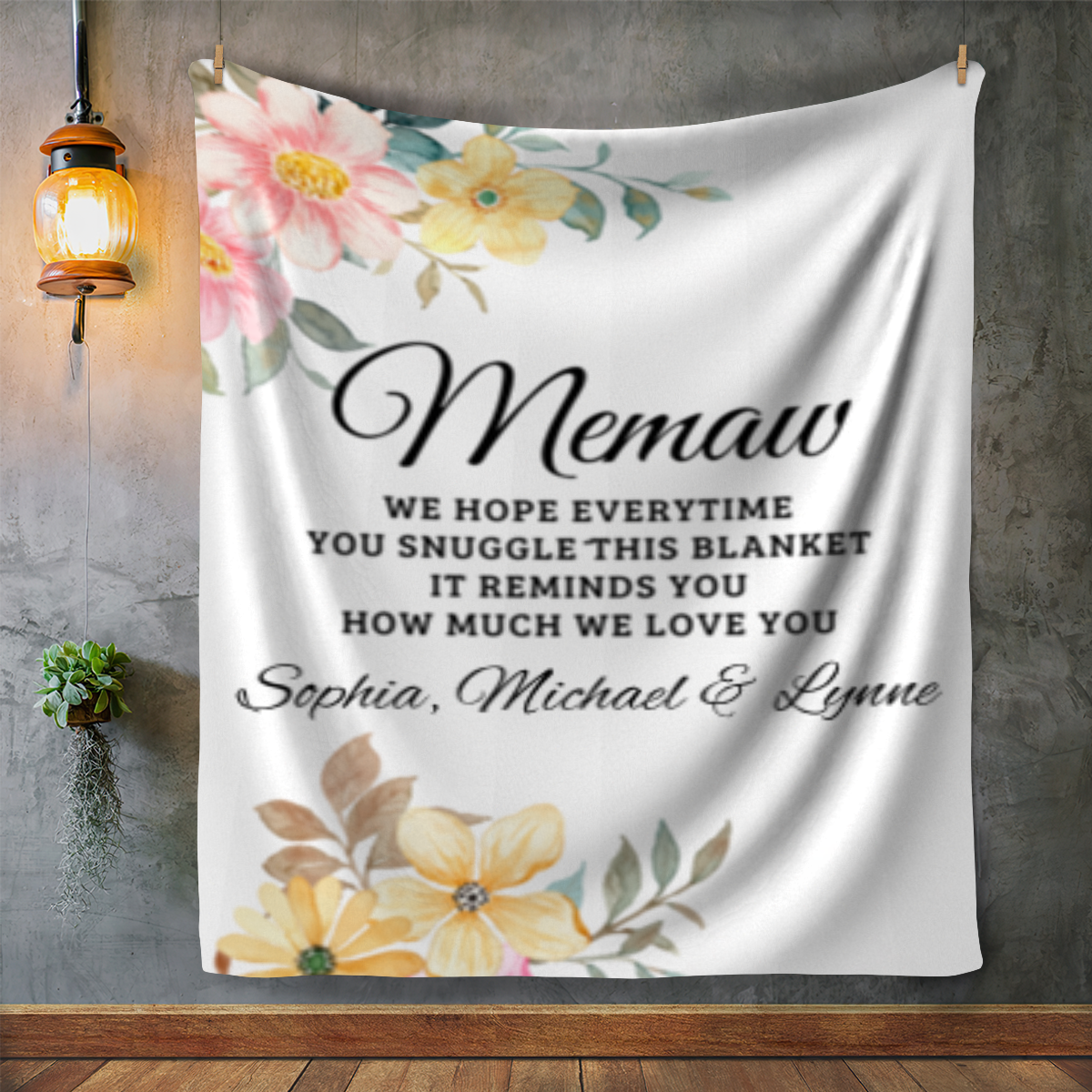 To Memaw, Personalized Fleece Blanket - 60x80 - Kim’s Signature Beauty & Accessories    