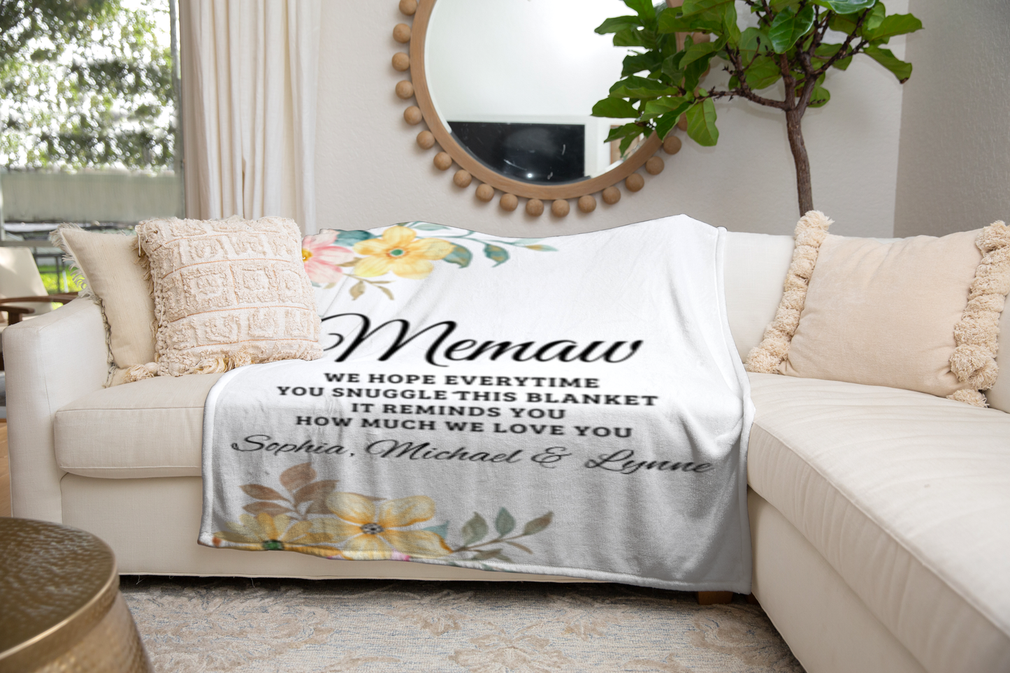 To Memaw, Personalized Fleece Blanket - 60x80 - Kim’s Signature Beauty & Accessories    