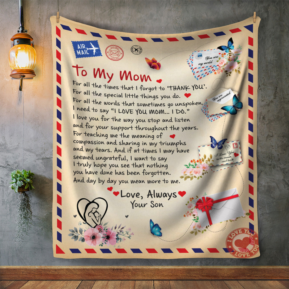 To Mom, Love Son Fleece Blanket - Kim’s Signature Beauty & Accessories    