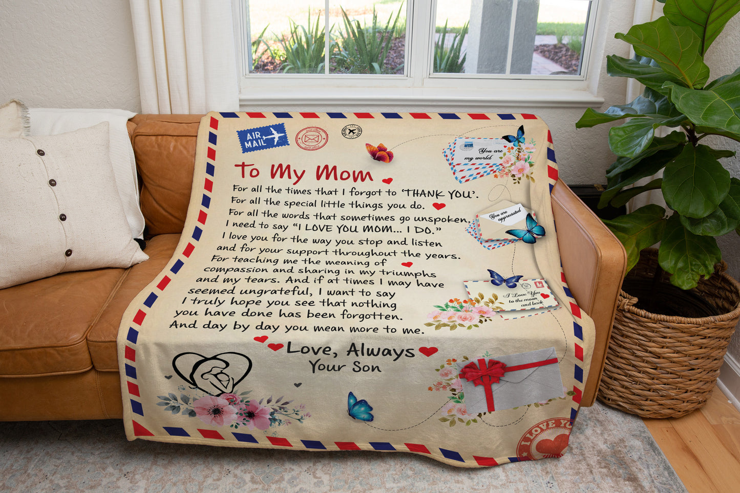 To Mom, Love Son Fleece Blanket - Kim’s Signature Beauty & Accessories    