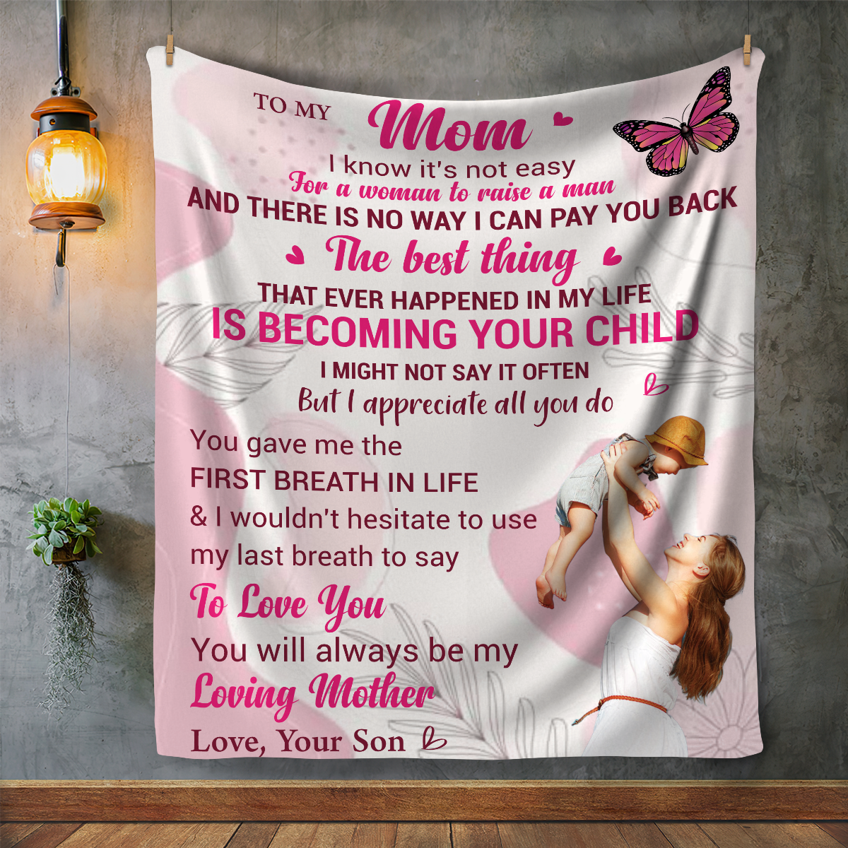 To Mom-Love Son blanket - Kim’s Signature Beauty & Accessories    