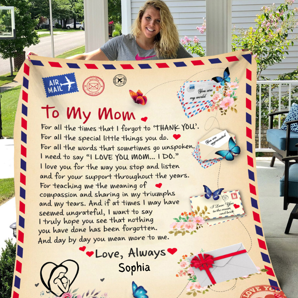 To Mom, Personalized Heartfelt Blanket - Kim’s Signature Beauty & Accessories    