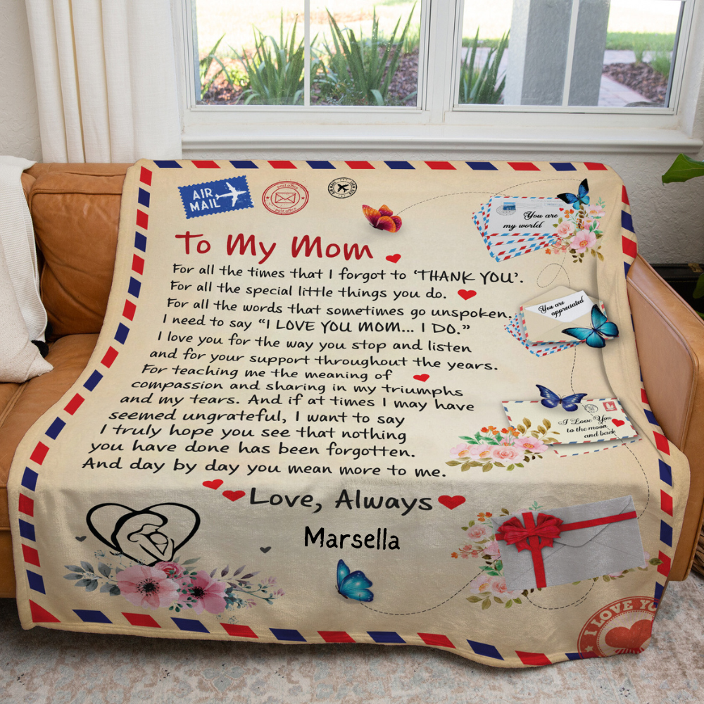 To Mom, Personalized Heartfelt Blanket - Kim’s Signature Beauty & Accessories    