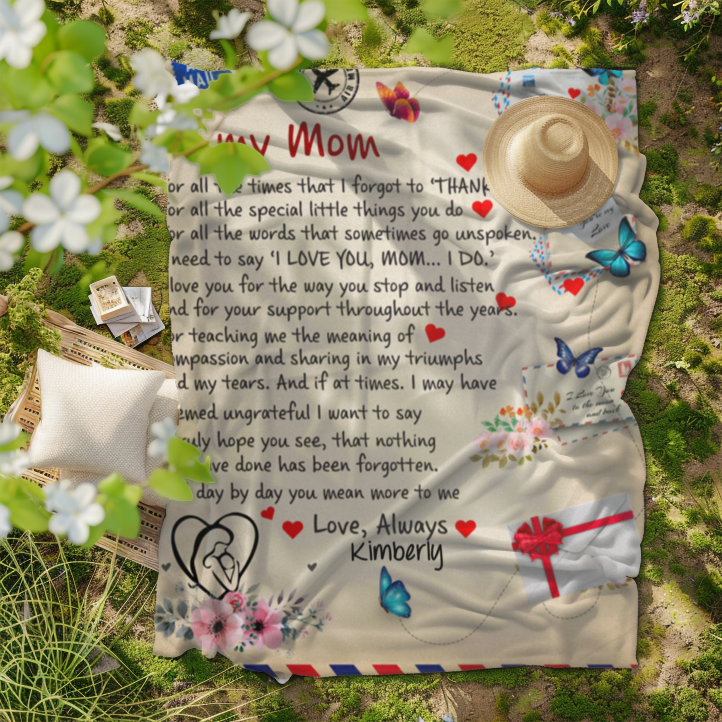 To Mom, Personalized Heartfelt Blanket - Kim’s Signature Beauty & Accessories    