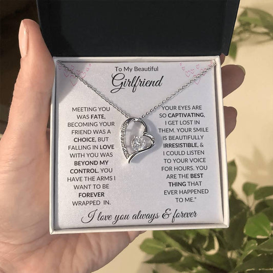 To My Beautiful Girlfriend Forever Heart Necklace - Kim’s Signature Beauty & Accessories    