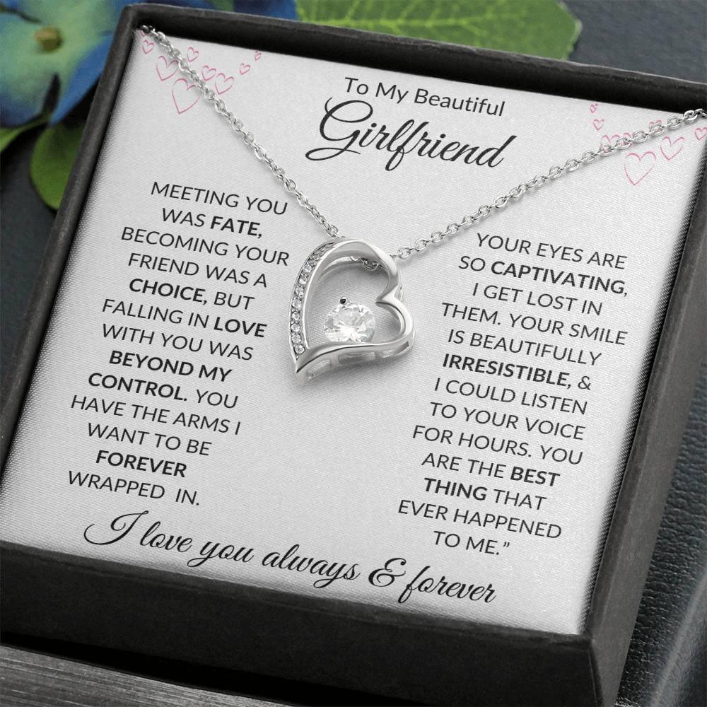 To My Beautiful Girlfriend Forever Heart Necklace - Kim’s Signature Beauty & Accessories    