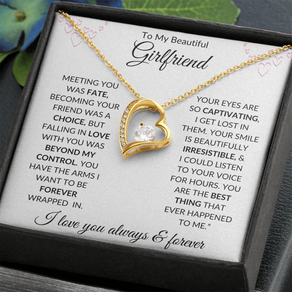 To My Beautiful Girlfriend Forever Heart Necklace - Kim’s Signature Beauty & Accessories    