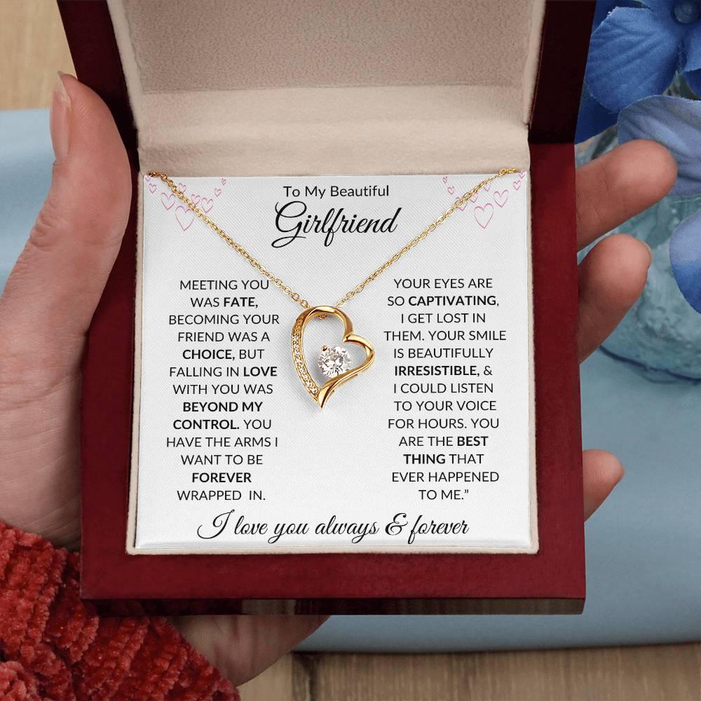 To My Beautiful Girlfriend Forever Heart Necklace - Kim’s Signature Beauty & Accessories    