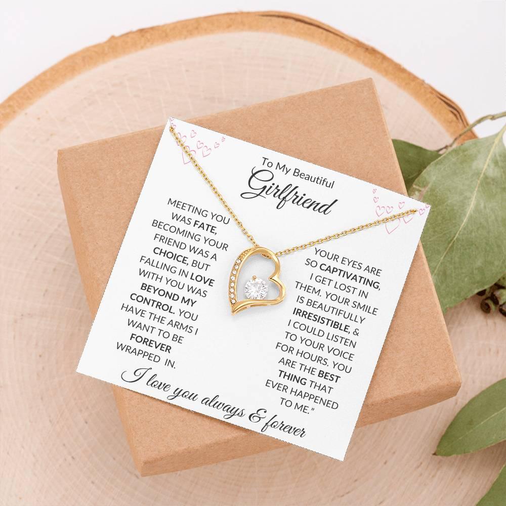 To My Beautiful Girlfriend Forever Heart Necklace - Kim’s Signature Beauty & Accessories    