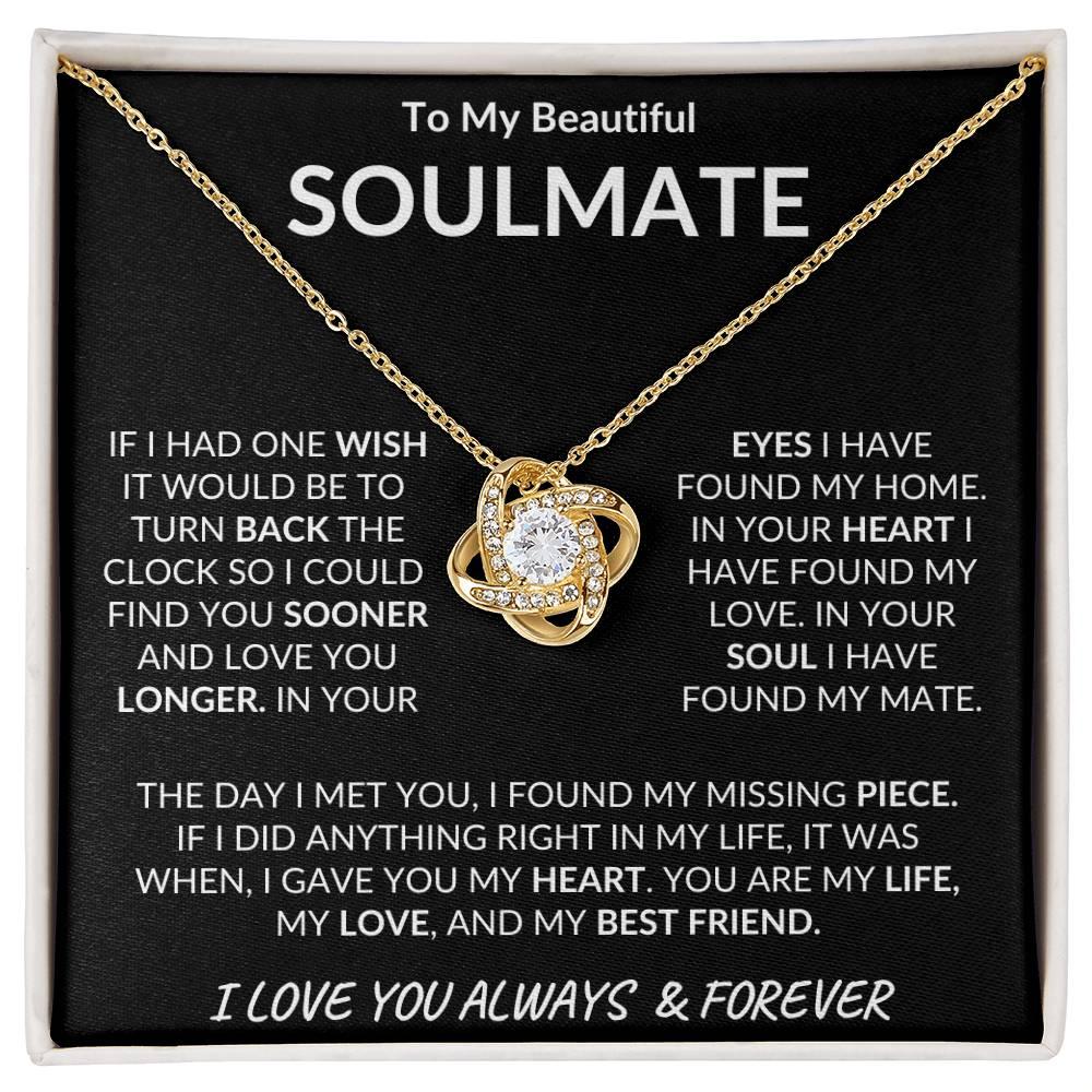 To My Beautiful Soulmate Love Knot Necklace - Kim’s Signature Beauty & Accessories    